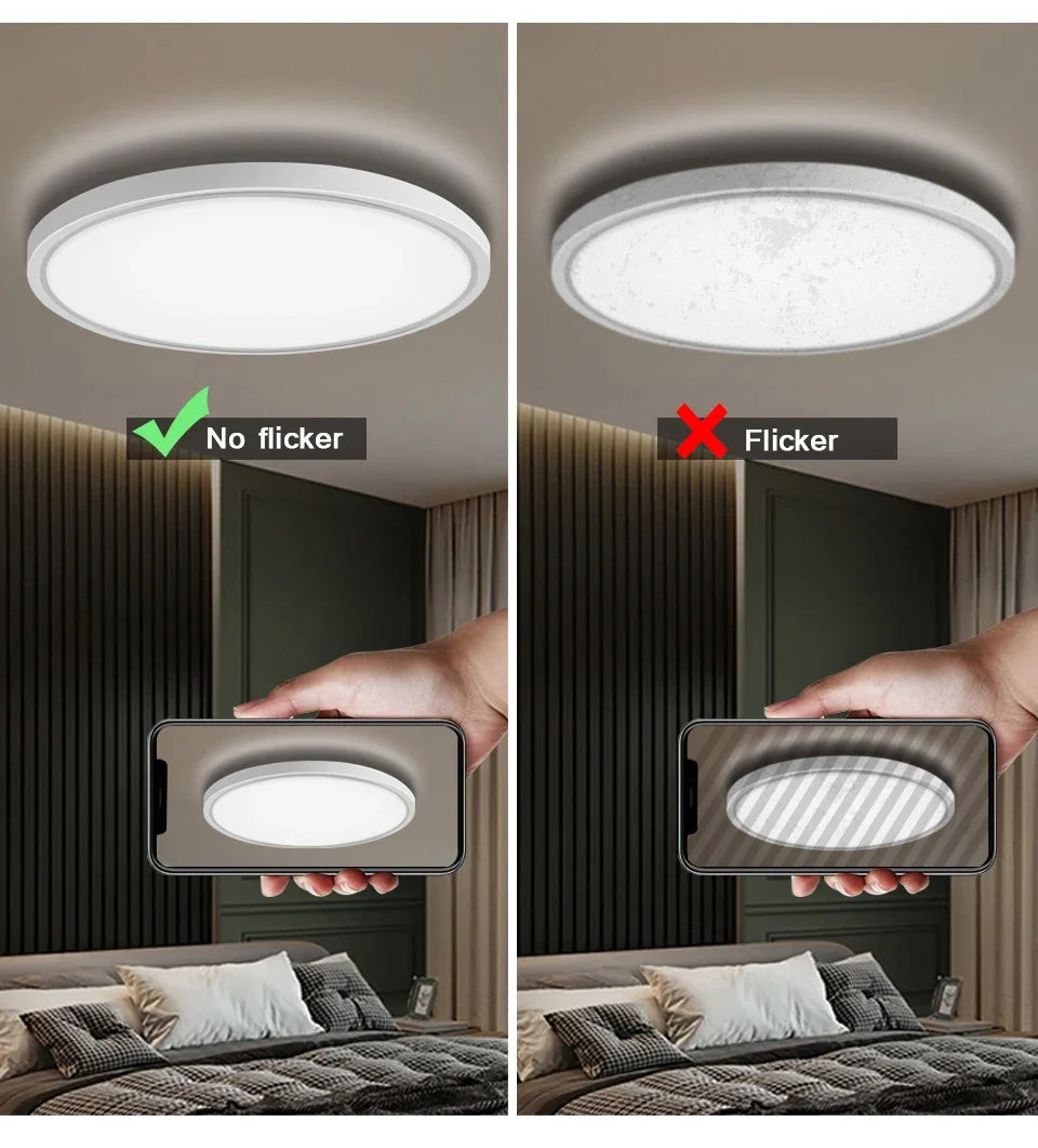 0.9 Inch Ultra-thin Smart Home LED Ceiling Light 38W 28W 24W APP/Remote Control Dimmable Room Decoration Bedroom Living Room