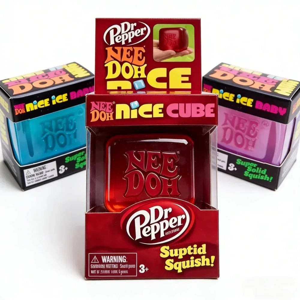 NeeDoh Nice Cube Sensory Squeeze Fidget Tool, Portable Desk Stress Relief Cube for Anxiety & Focus