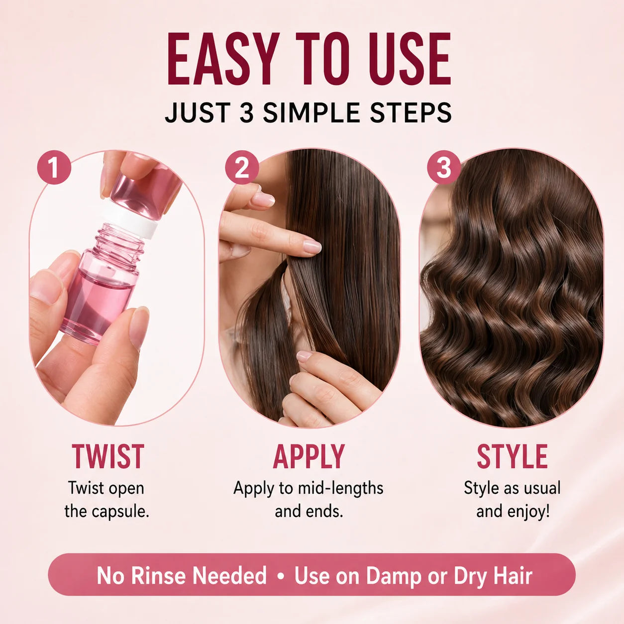 Hair Perfume Oil,40 Mini Bottles Capsules with 10 Scents,2-in-1 Leave-In Hair Serum,for Frizzy,Dry & Damaged Hair Long-Lasting