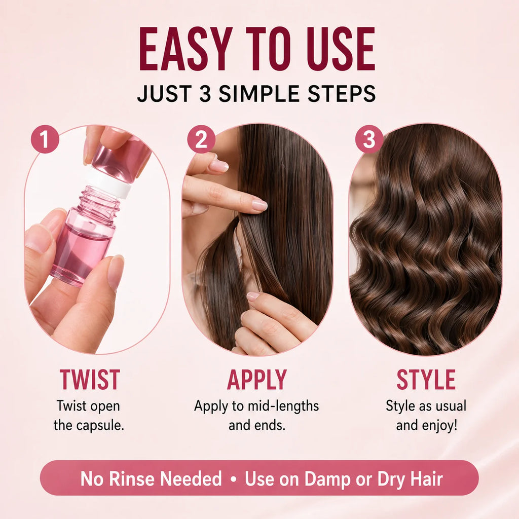 Hair Perfume Oil,40 Mini Bottles Capsules with 10 Scents,2-in-1 Leave-In Hair Serum,for Frizzy,Dry & Damaged Hair Long-Lasting