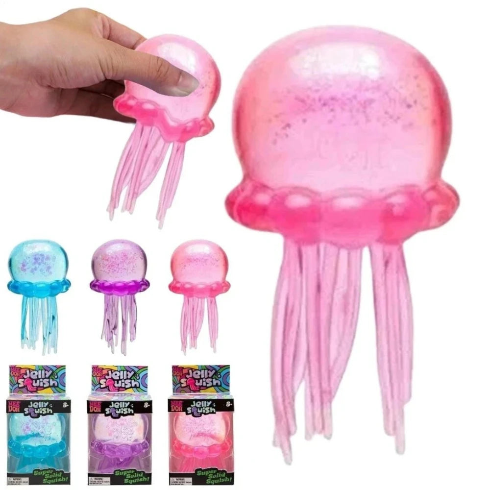 NeeDoh Jellyfish Sensory Toy, Soft Squishy Stress Relief Squeeze Fidget Toy for Kids & Adults