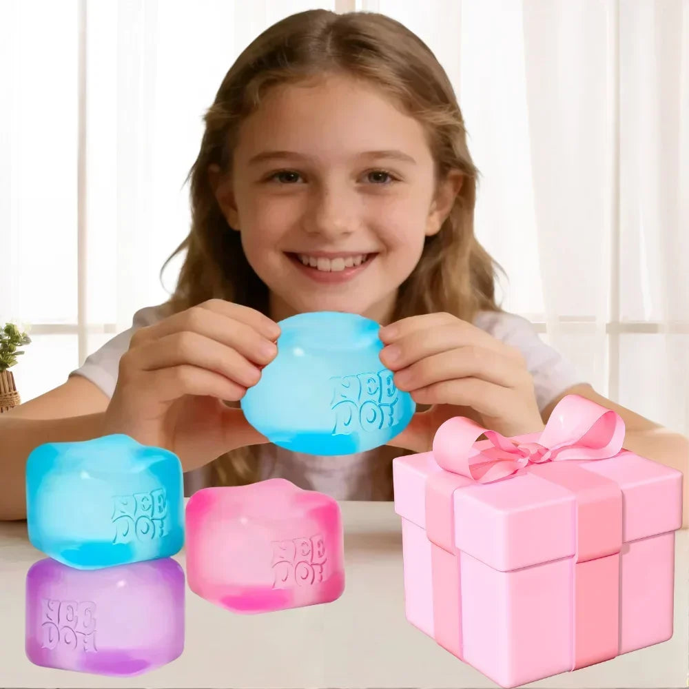 NeeDoh  Trending Jellyfish & Cube Squish Toy, Soft Jelly Squeeze Stress Relief Fidget Toy, Sensory NeeDoh for Kids & Adults