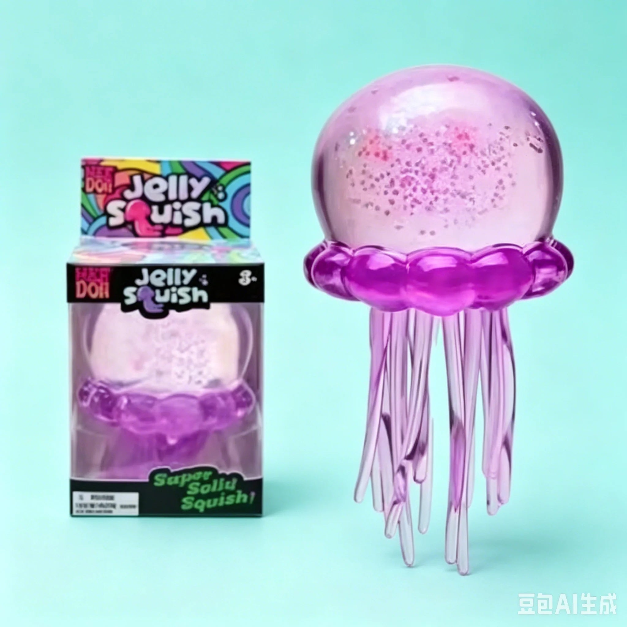 NeeDoh  Trending Jellyfish & Cube Squish Toy, Soft Jelly Squeeze Stress Relief Fidget Toy, Sensory NeeDoh for Kids & Adults