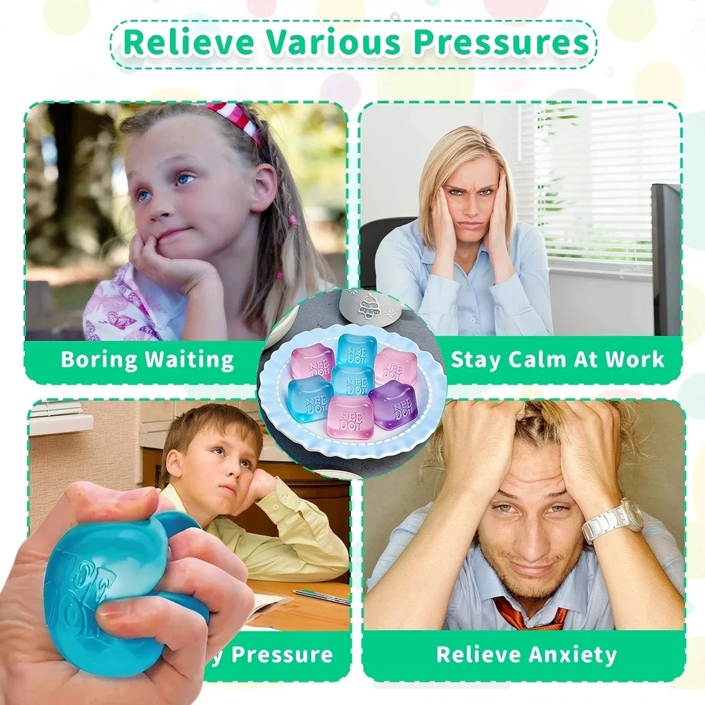 NeeDoh  Trending Jellyfish & Cube Squish Toy, Soft Jelly Squeeze Stress Relief Fidget Toy, Sensory NeeDoh for Kids & Adults