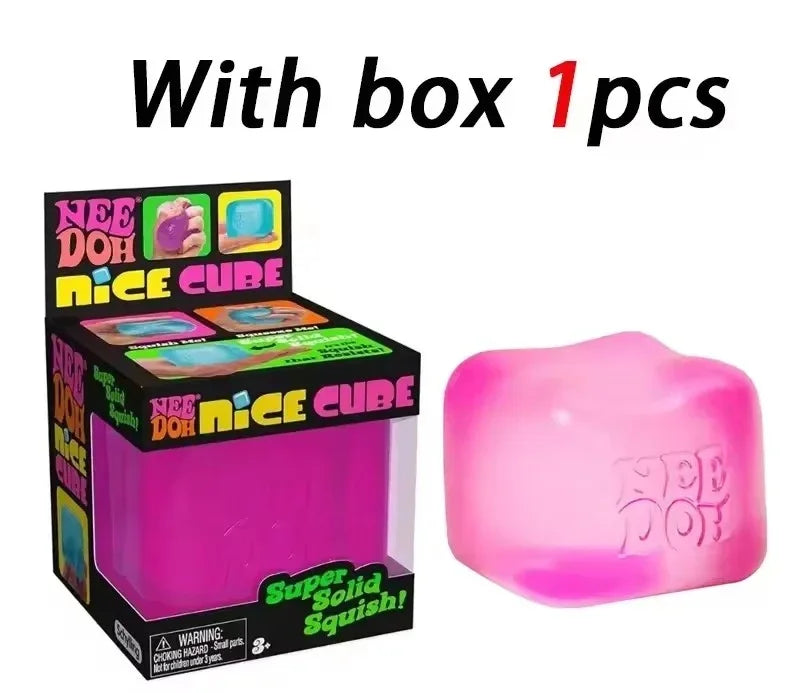 Needoh Nice Cube Sensory Stress Reliever Fidget Tool for Anxiety & Focus Desk Sensory Cube for Adults & Kids Solving Venting