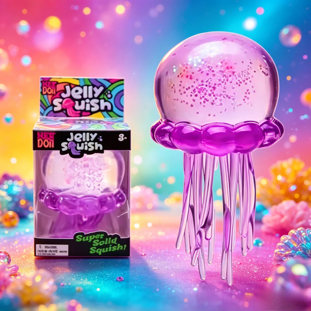 NeeDoh  Trending Jellyfish & Cube Squish Toy, Soft Jelly Squeeze Stress Relief Fidget Toy, Sensory NeeDoh for Kids & Adults