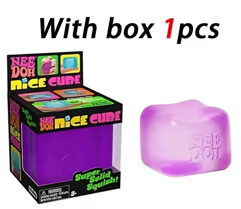 Needoh Nice Cube Sensory Stress Reliever Fidget Tool for Anxiety & Focus Desk Sensory Cube for Adults & Kids Solving Venting