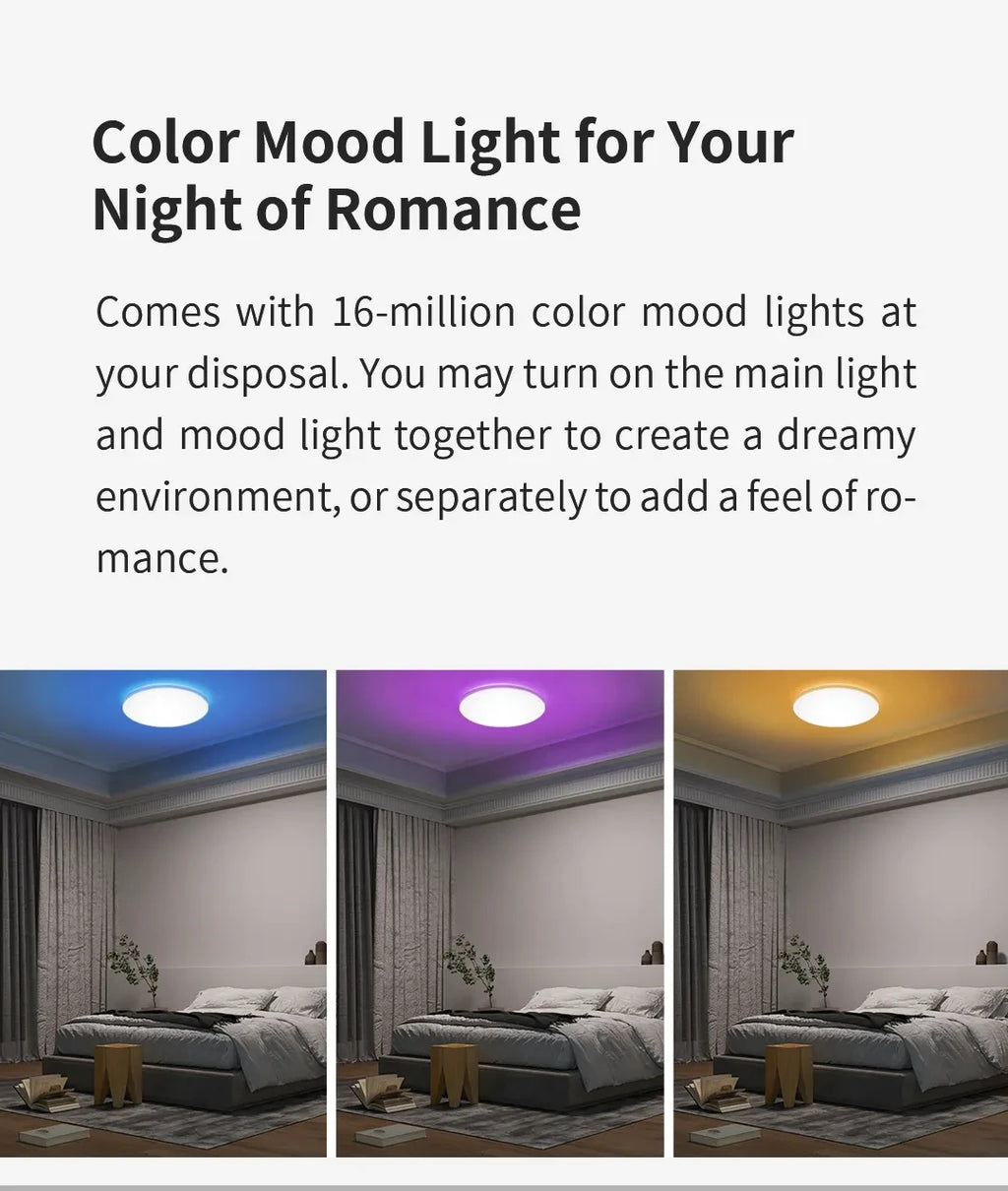 (Global Version) YEELIGHT Smart LED Ceiling Light RGB Slim Wifi Connection 2700-6500K Dimmable Smart Voice Control For Mi Home