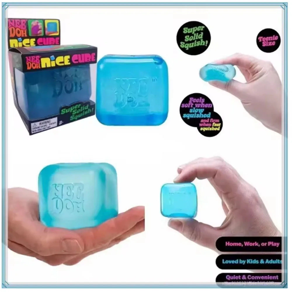 Needoh Nice Cube Sensory Stress Reliever Fidget Tool for Anxiety &Focus Desk Sensory Cube for Adults & Anti-Anxiety Squeeze Kids