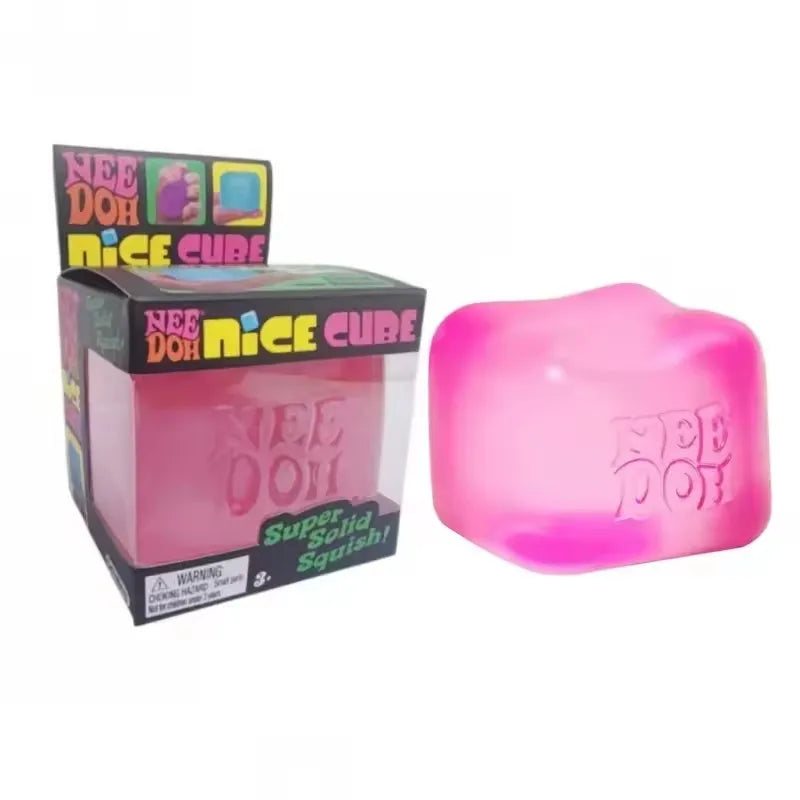 Needoh Nice Cube Sensory Stress Reliever Fidget Tool for Anxiety & Focus Desk Sensory Cube for Adults & Kids Solving Venting