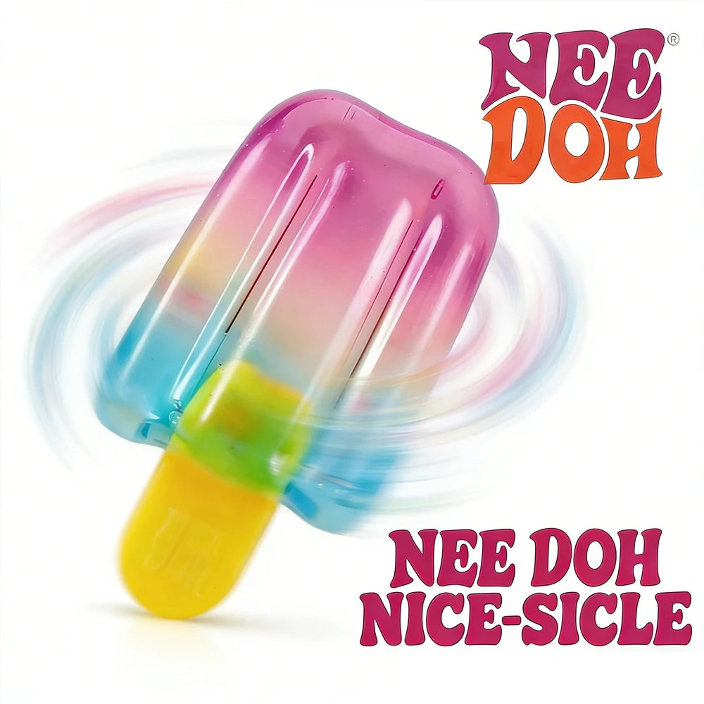 Needoh Nice Cream Cone Colorful Ice Cream Shaped Sensory Stress Reliever Fidget Tool for Anxiety & Focus for Adults & Kids##