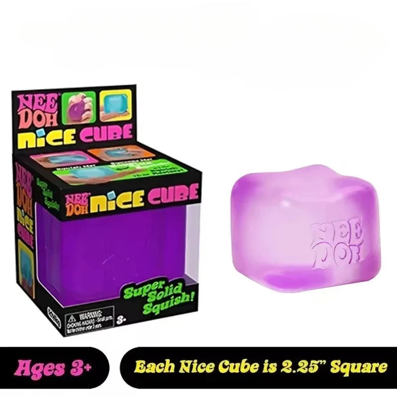 NeeDoh Nice Cube Sensory Squeeze Fidget Tool, Portable Desk Stress Relief Cube for Anxiety & Focus
