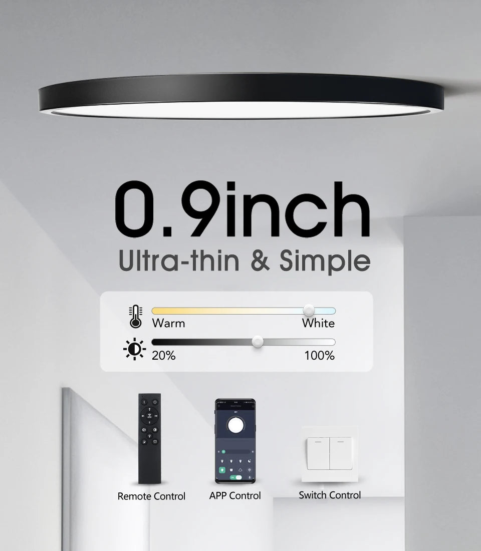 0.9inch Smart lamp Led ceiling lamp APP/ Remote Control Dimmable Indoor lighting for living room led lights for room Bedroom