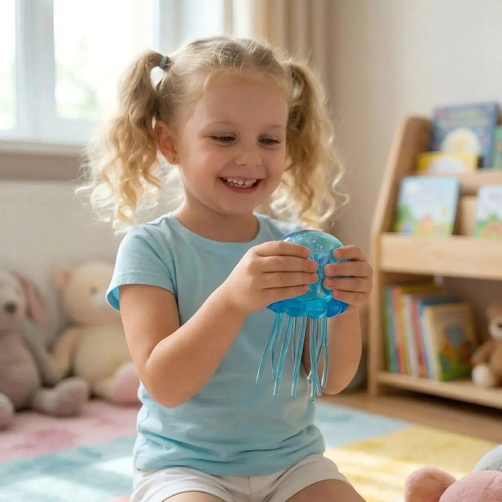 NeeDoh  Trending Jellyfish & Cube Squish Toy, Soft Jelly Squeeze Stress Relief Fidget Toy, Sensory NeeDoh for Kids & Adults