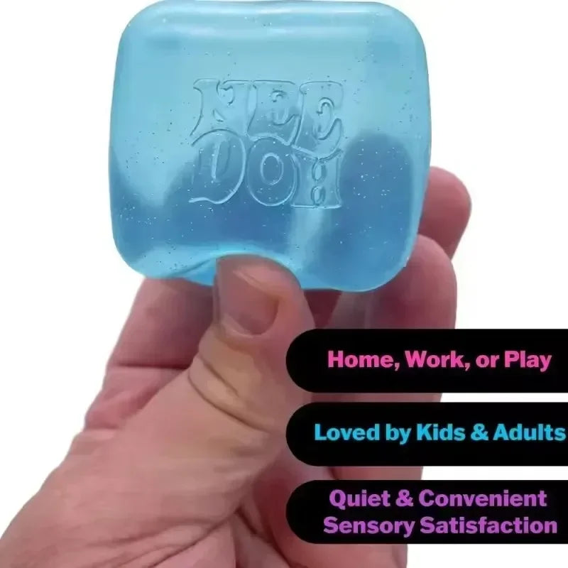 Needoh Nice Cube Sensory Stress Reliever Fidget Tool for Anxiety &Focus Desk Sensory Cube for Adults & Anti-Anxiety Squeeze Kids