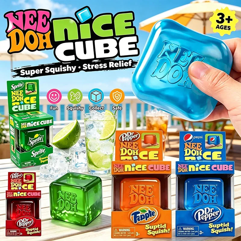 NeeDoh Nice Cube Summer Sensory Fidget Toy - Stress Relief