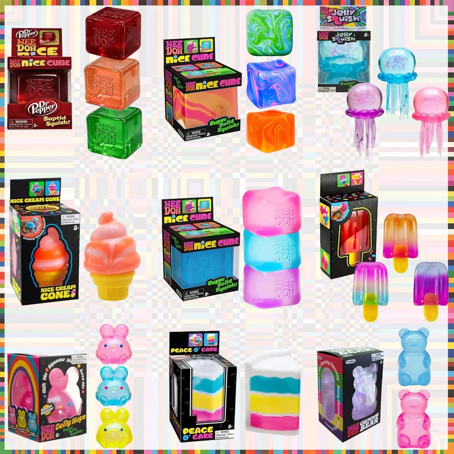 NeeDoh Nice Cube Desk Fidget Toy - Anti-Anxiety Stress Reliever