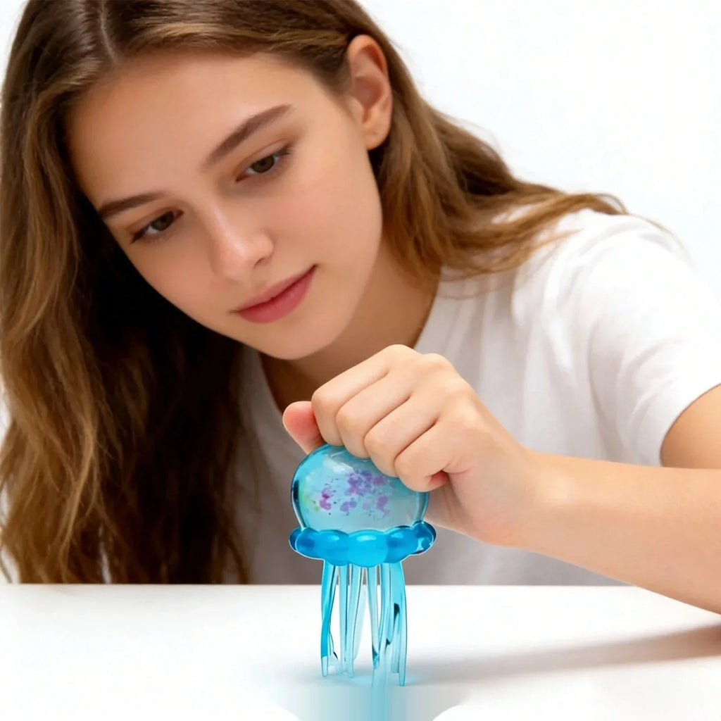 NeeDoh Jellyfish Sensory Toy, Soft Squishy Stress Relief Squeeze Fidget Toy for Kids & Adults