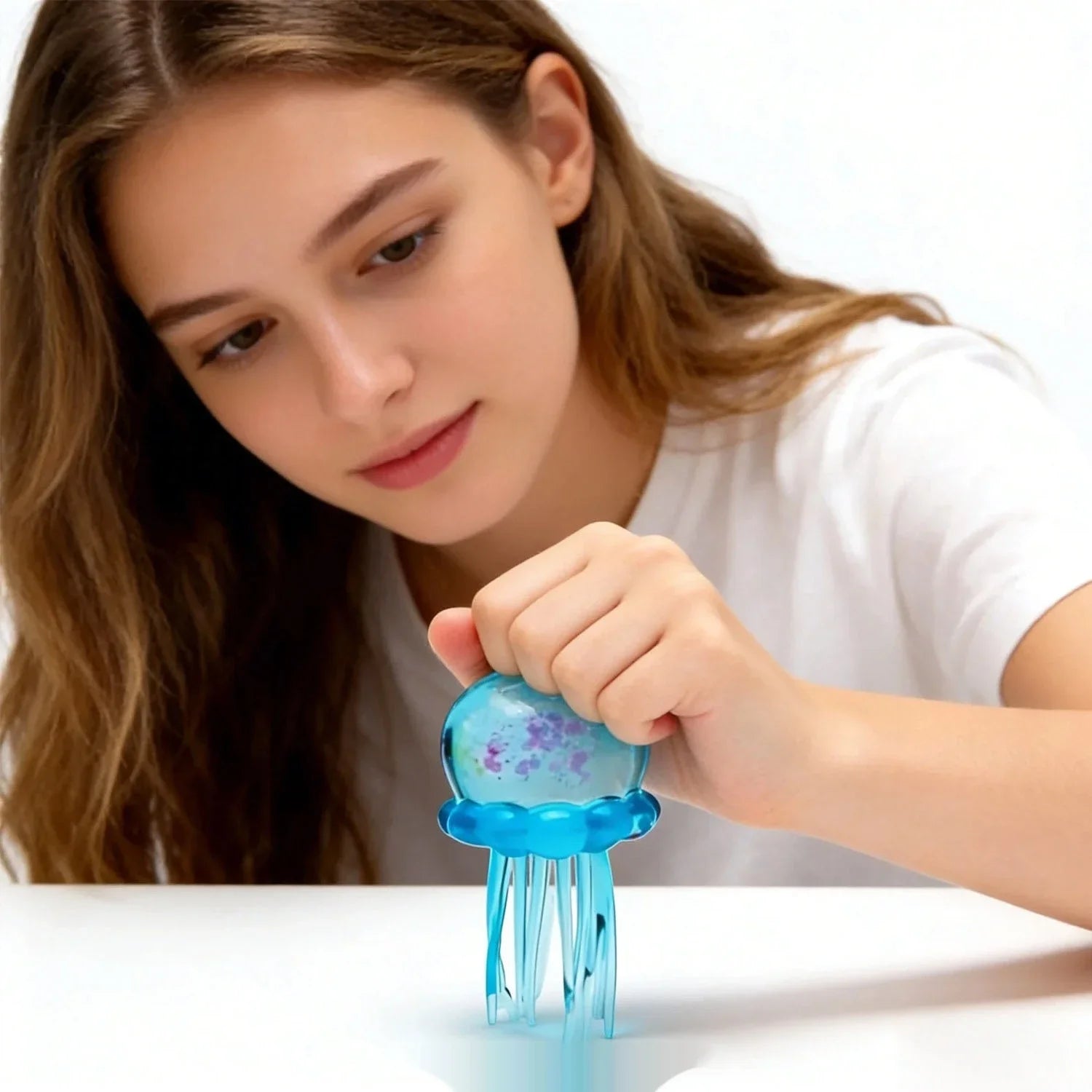 NeeDoh Jellyfish Sensory Toy, Soft Squishy Stress Relief Squeeze Fidget Toy for Kids & Adults