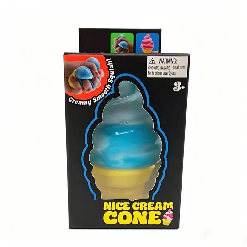 Needoh Nice Cream Cone Sensory Stress Reliever Fidget Toy Anxiety Focus Non-toxic Squeeze Stretch Toy For Adults Kids Gift