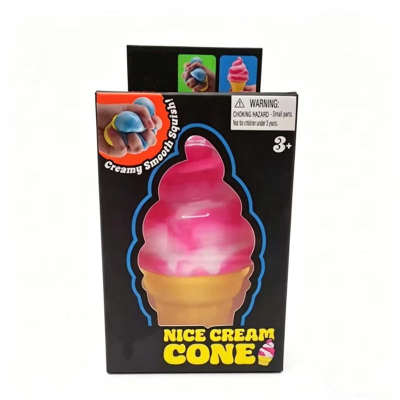Needoh Nice Cream Cone Sensory Stress Reliever Fidget Toy Anxiety Focus Non-toxic Squeeze Stretch Toy For Adults Kids Gift