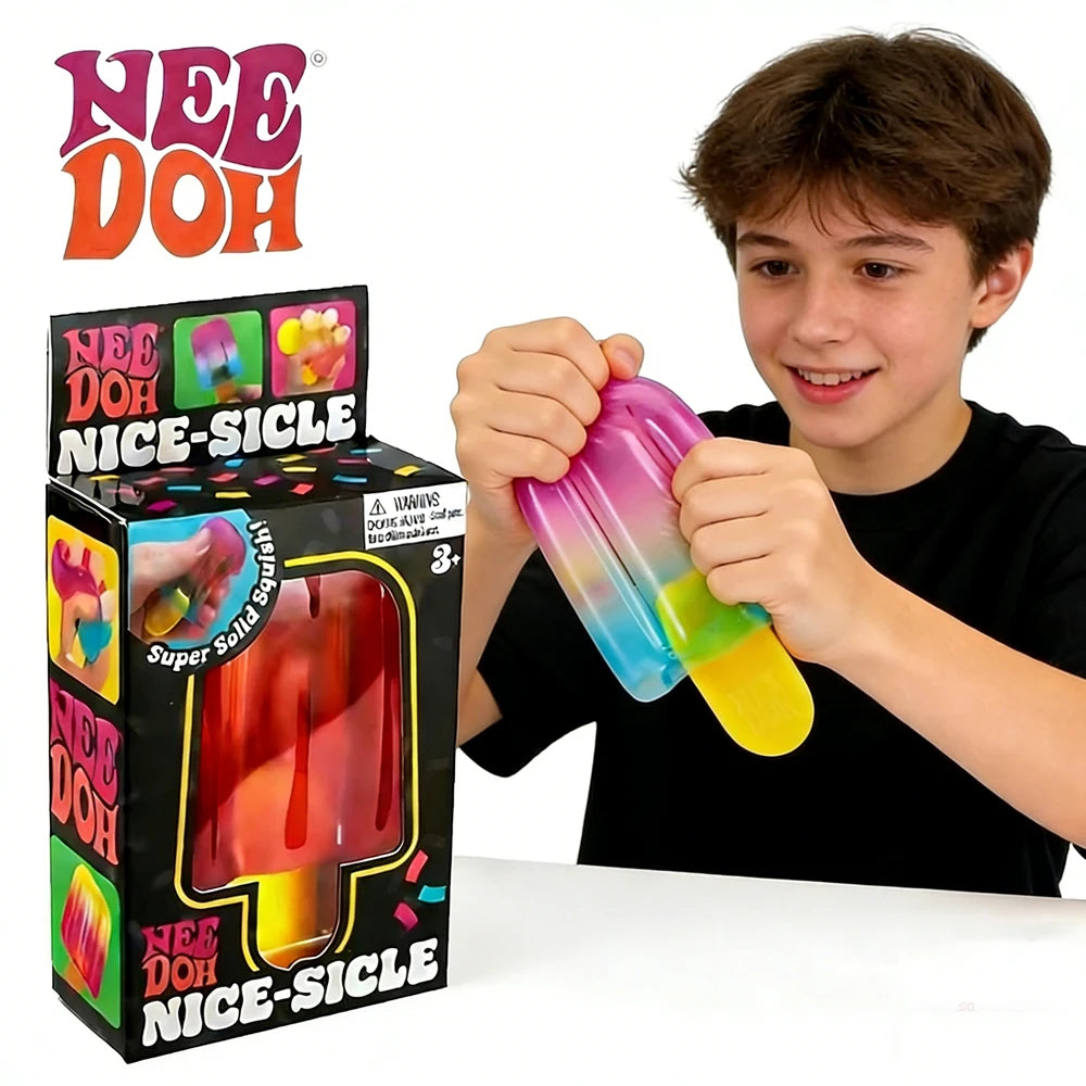 Needoh Nice Cream Cone Colorful Ice Cream Shaped Sensory Stress Reliever Fidget Tool for Anxiety & Focus for Adults & Kids##