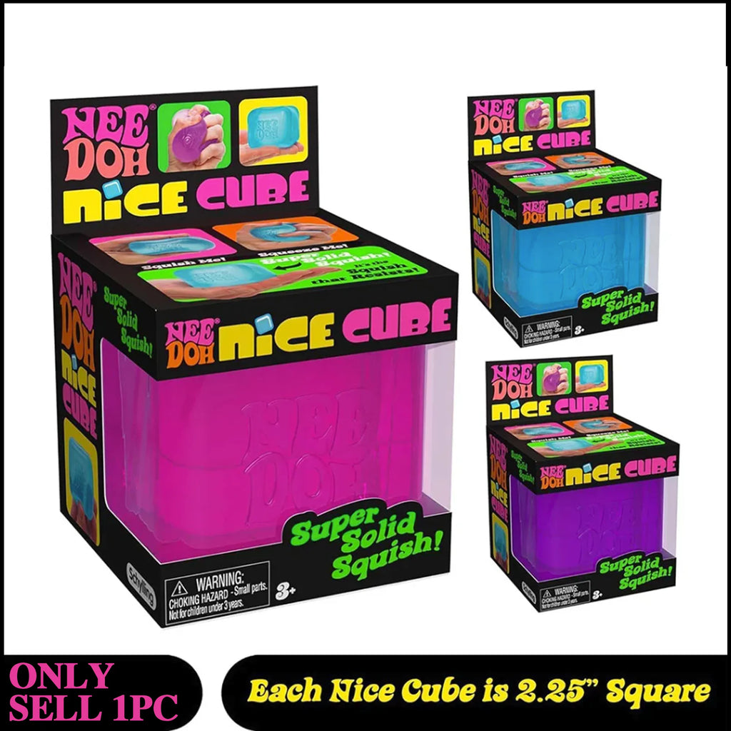NeeDoh Nice Cube 3-Pack Bundle — Sensory Fidget Stress Relief Toys