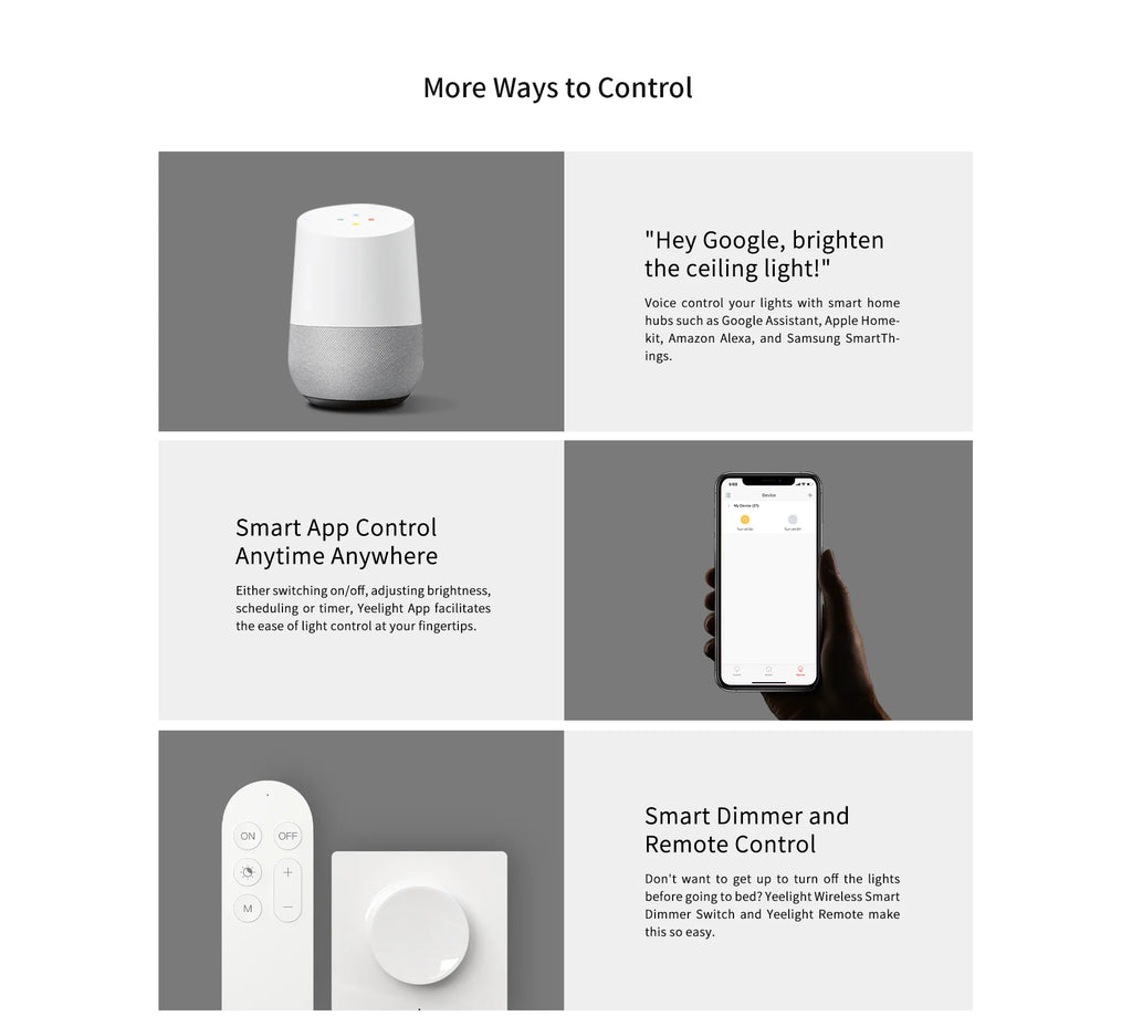 (Global Version) YEELIGHT Smart LED Ceiling Light RGB Slim Wifi Connection 2700-6500K Dimmable Smart Voice Control For Mi Home