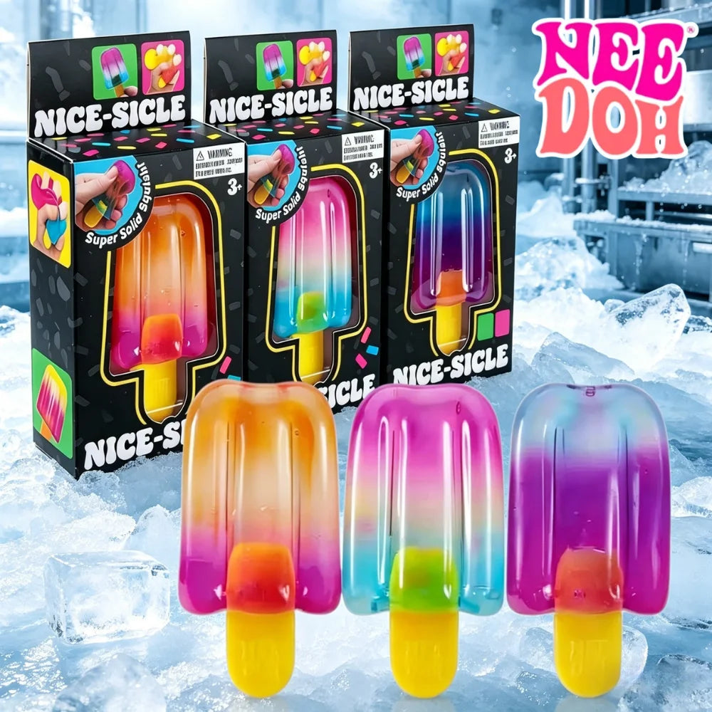 Needoh Nice Cream Cone Colorful Ice Cream Shaped Sensory Stress Reliever Fidget Tool for Anxiety & Focus for Adults & Kids##